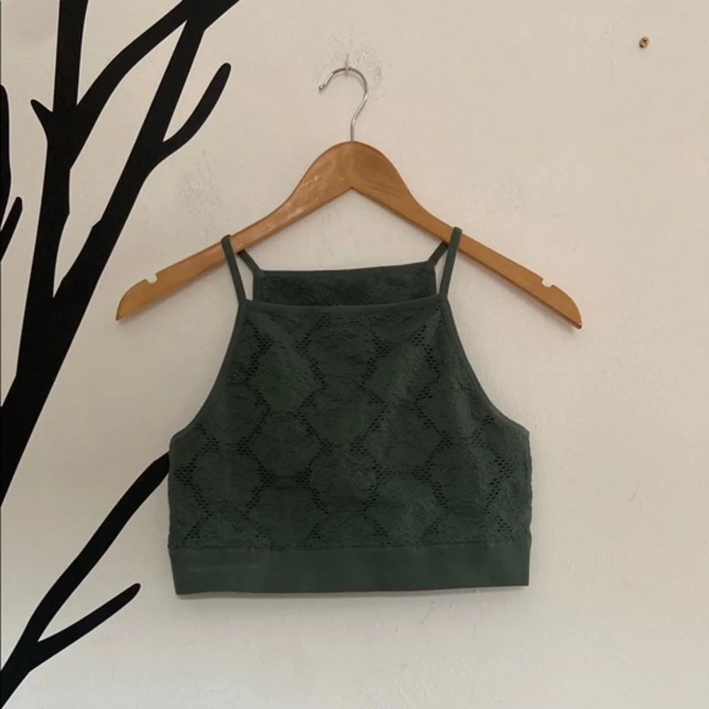 Aerie green jacquard sports top, L - Picture 2 of 9